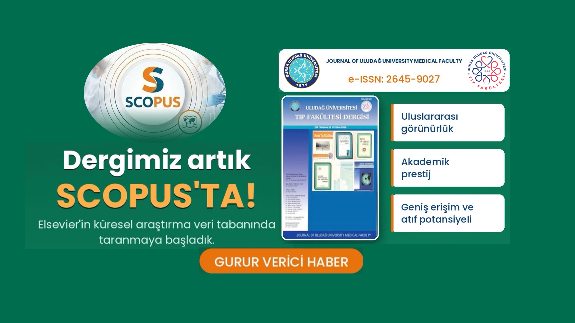 Bursa Uludağ Üniversitesi dergisi artık SCOPUS' ta.